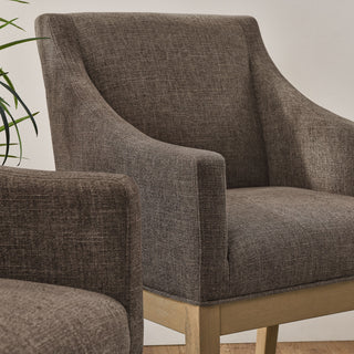 Alton Fabric Upholstered Dining Armchair, Mocha Natural
