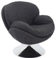 HomeRoots Comfy Dark Gray Swivel Wing Arms Accent Chair