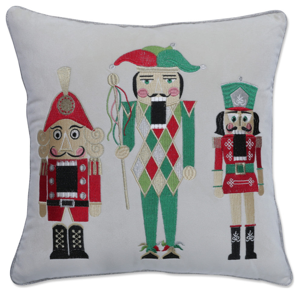 Indoor Velvet Nutcrackers Multi 17" Throw Pillow Cover