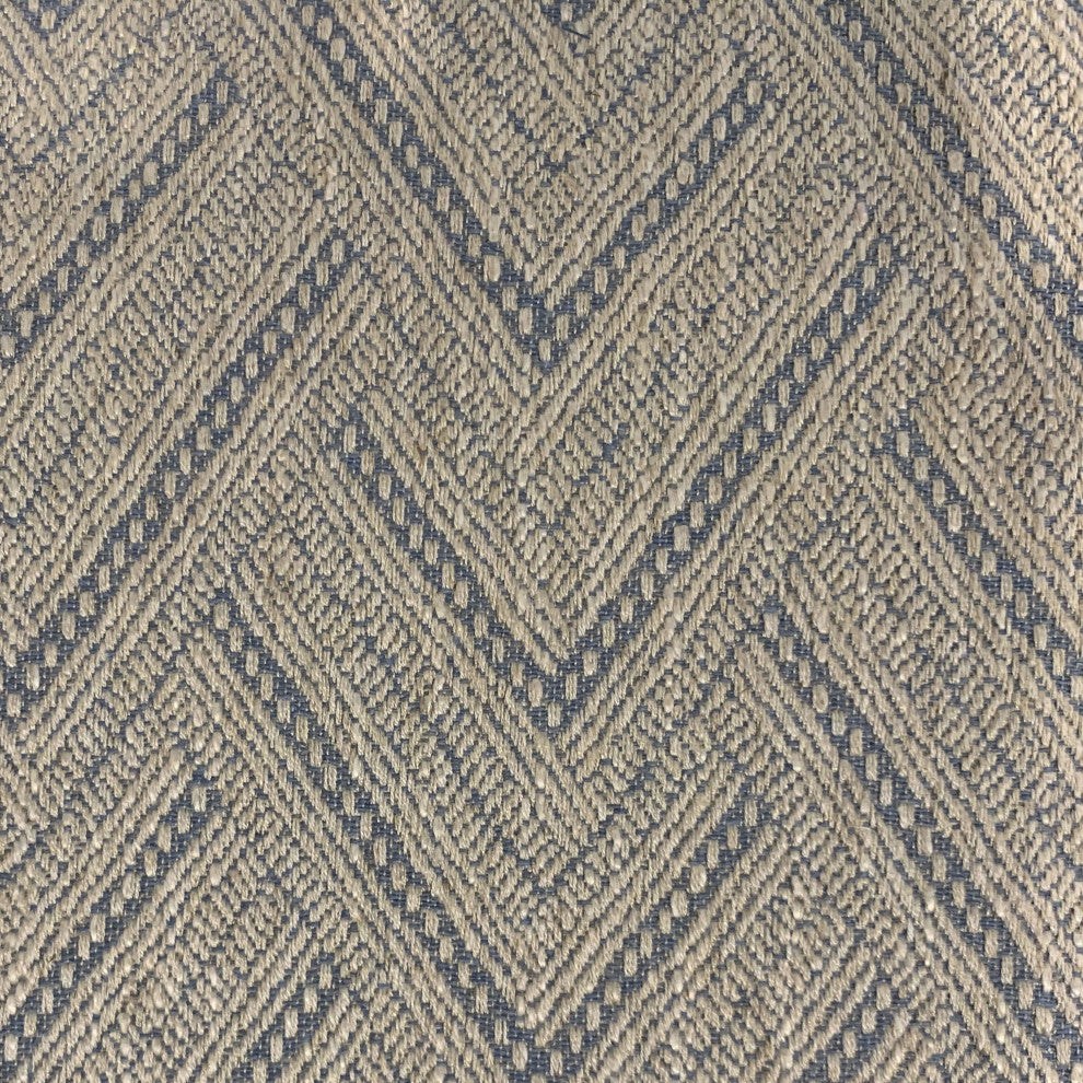 Plutus Blue Triangle Chevron Luxury Throw Pillow, 16"x16"