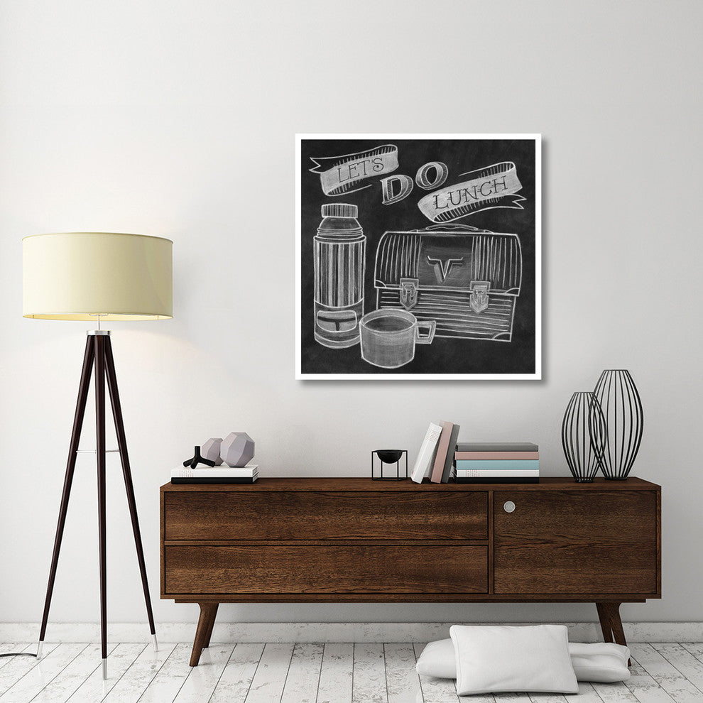 "Let's Do Lunch Chalk" Digital Paper Print by Mary Urban, 42"x42"