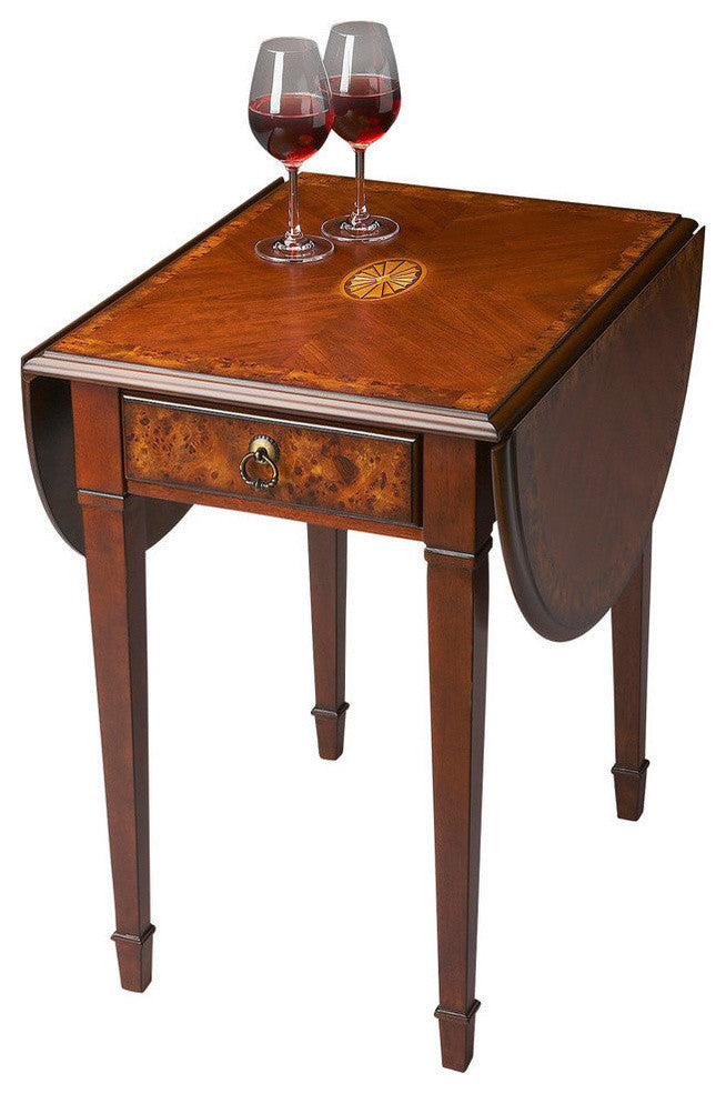 Glenview Pembroke Side Table, Medium Brown
