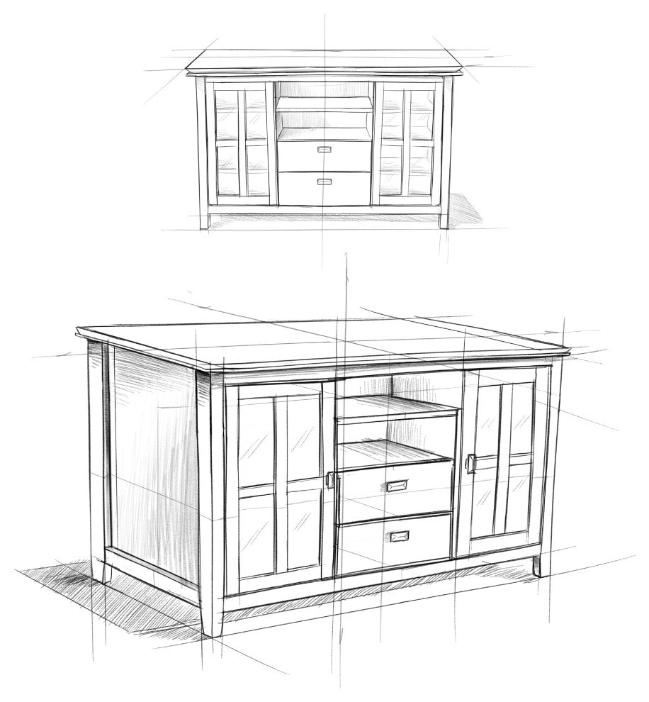 Artisan Solid Wood 53" TV Media Stand For TVs up to 55", Natural Aged Brown