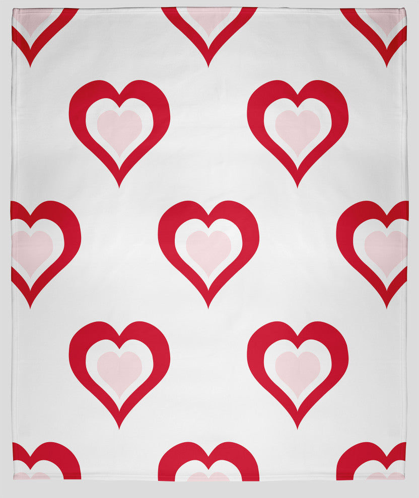 60 x 80 in Burnin' Love Valentine's Throw Blanket, Red