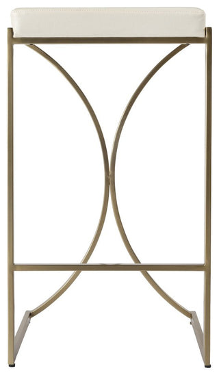 Natalya 31 in. Seat Height Faux Leather & Metal Backless Bar Height Stool