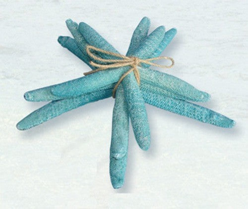 Set of Three Blue Polystone Starfish