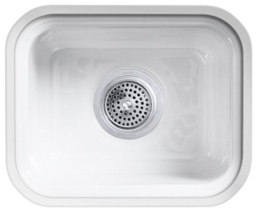 Kohler K-6589-U Northland 15" Undermount Single Basin Cast Iron - White