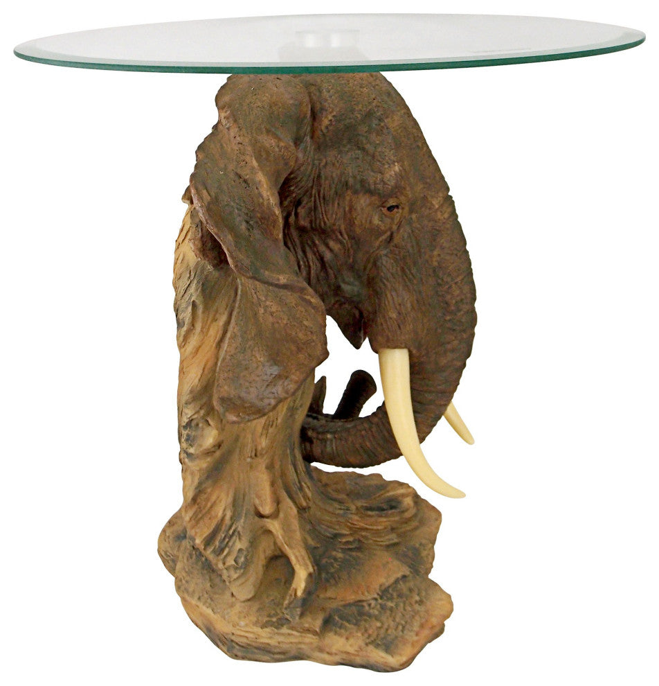 Lord Earl Houghton''s Trophy Elephant Glass-Topped Table
