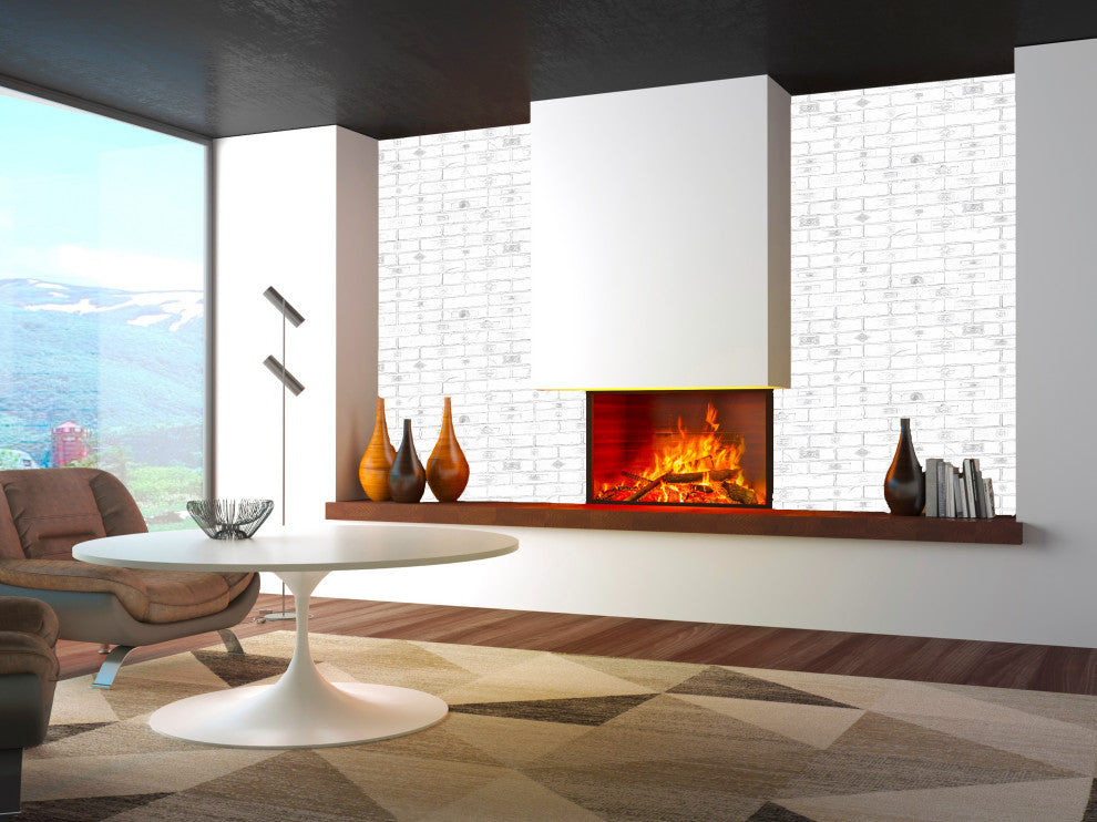 White Bricks 3D Wall Panels, Set of 5, Covers 31 Sq Ft