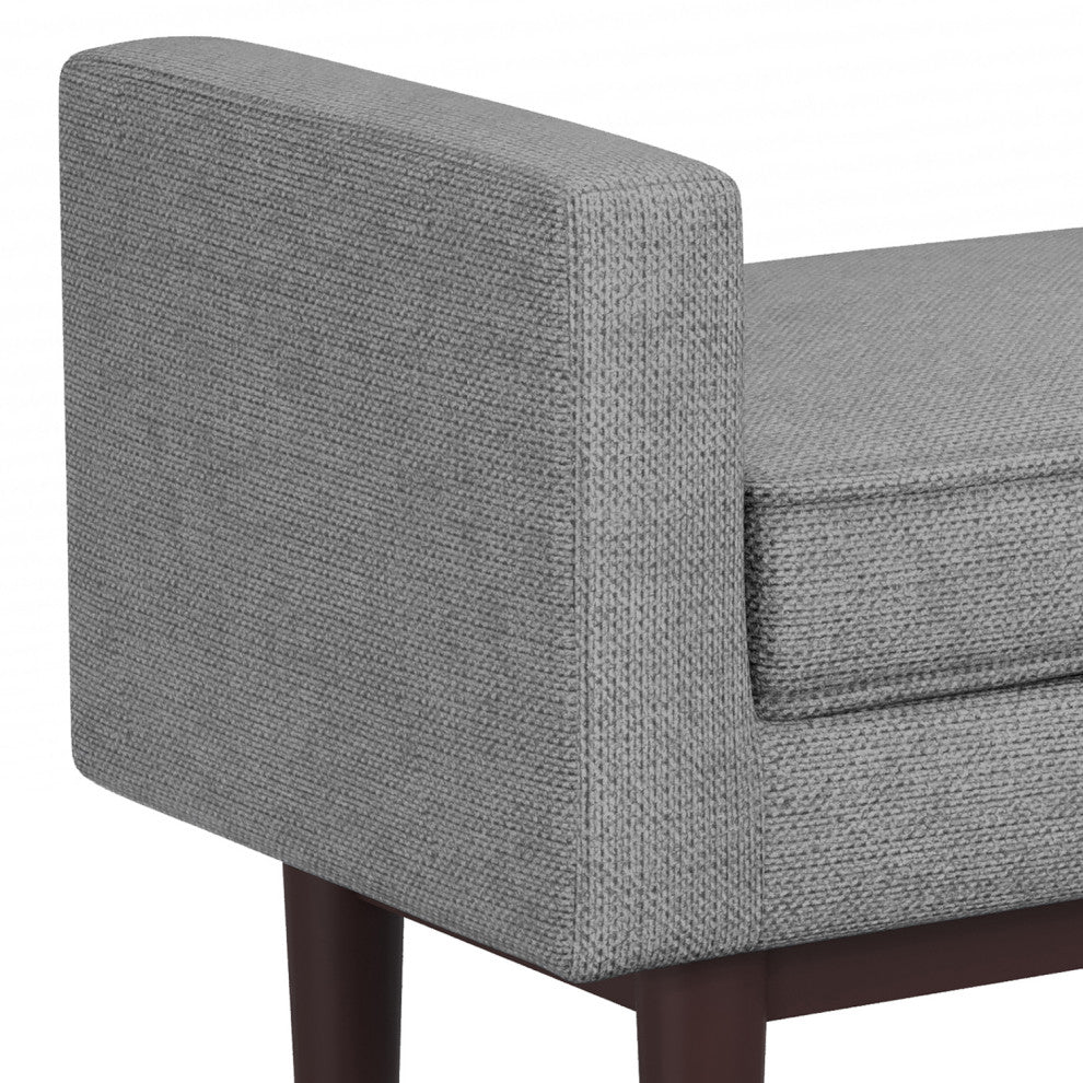 Scott Solid Hardwood Ottoman Bench, Pewter Grey