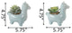 Set Of 2 Teal Ceramic Llama Succ  5.5"