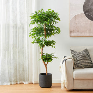 5' Creative Shaped Faux Ficus Tree in Pot
