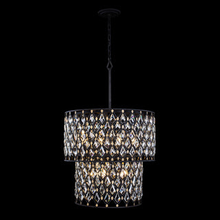 Windsor 7-Lt 2-Tier Crystal Chandelier - Carbon/Havana Gold