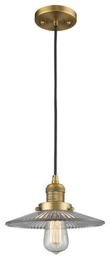 Halophane 1-Light Mini Pendant, Brushed Brass