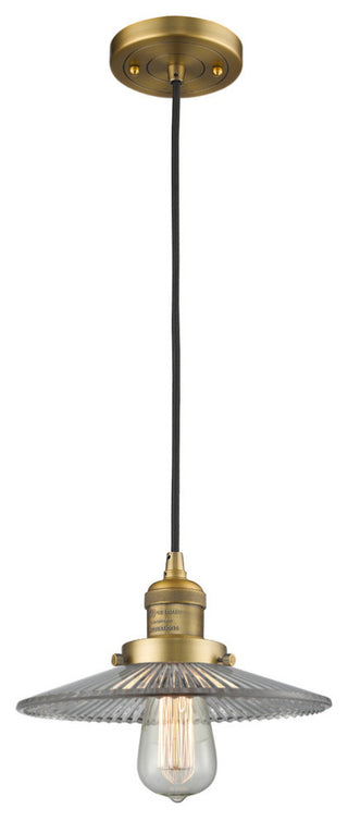 Halophane 1-Light Mini Pendant, Brushed Brass