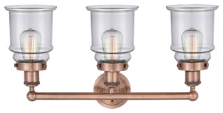 Canton 3-Light 24" Bath Vanity Light, Antique Copper Finish, Clear Shade