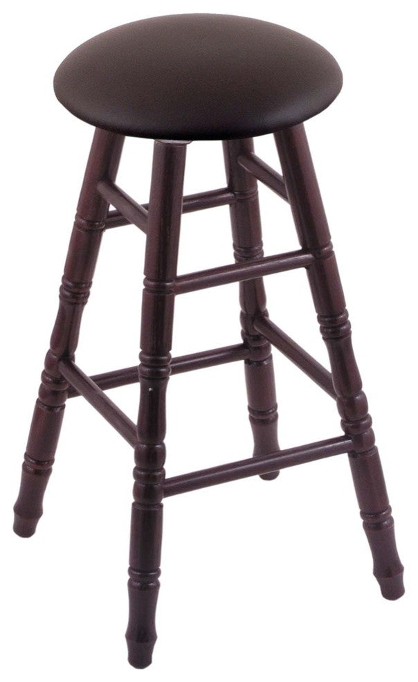 Holland Bar Stool, Oak Round Cushion Bar Stool, Turned Legs