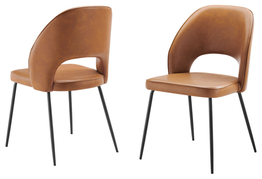 Side Dining Chair, Set of 2, Tan Black, Velvet, Modern, Cafe Bistro Hospitality