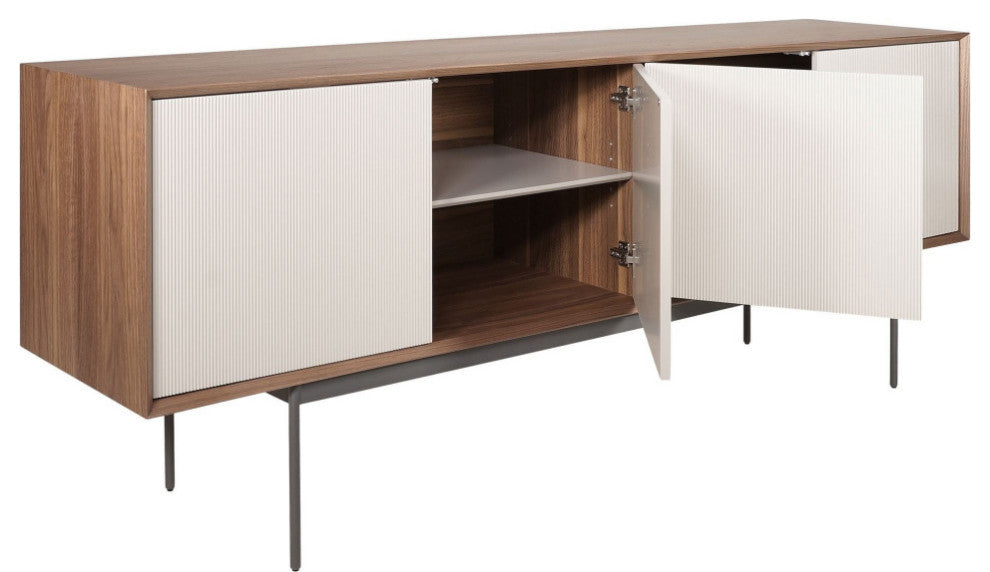 Calais Sideboard in Walnut and Matte Chateau Gray