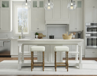 Arezzo 30" Bar Stool, Natural Oak and Linen