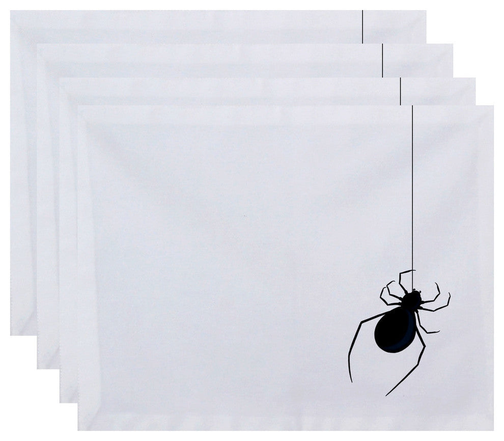 18"x14" Eek!, Holiday Print Placemat, Black, Set of 4
