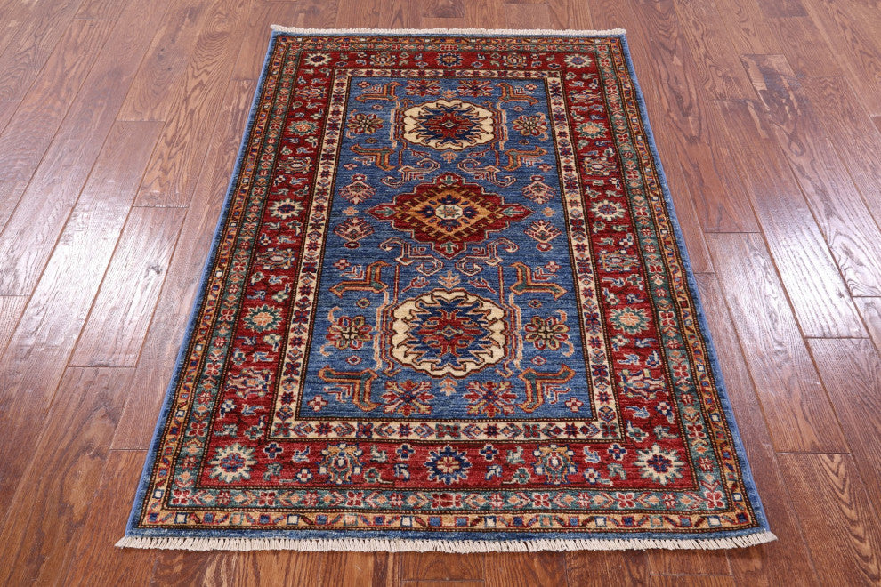 Super Kazak Hand Knotted Rug 3' 4" X 4' 10" Q10634