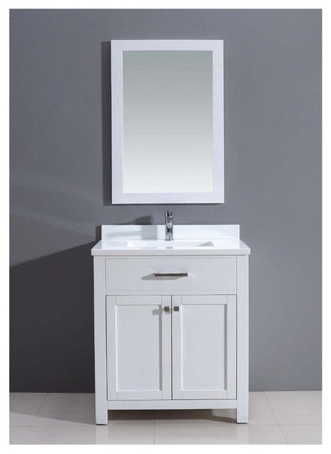 Dawn Solid Wood Frame Mirror, Pure White Finished