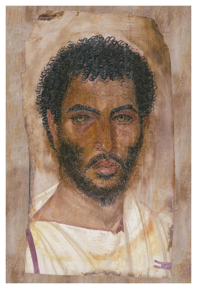 "Mummy Portrait of a Bearded Man" Paper Art, 22"x32"