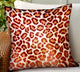 Emberglow Velvet Cheetah Red Animal Motif Luxury Throw Pillow 18"x18"