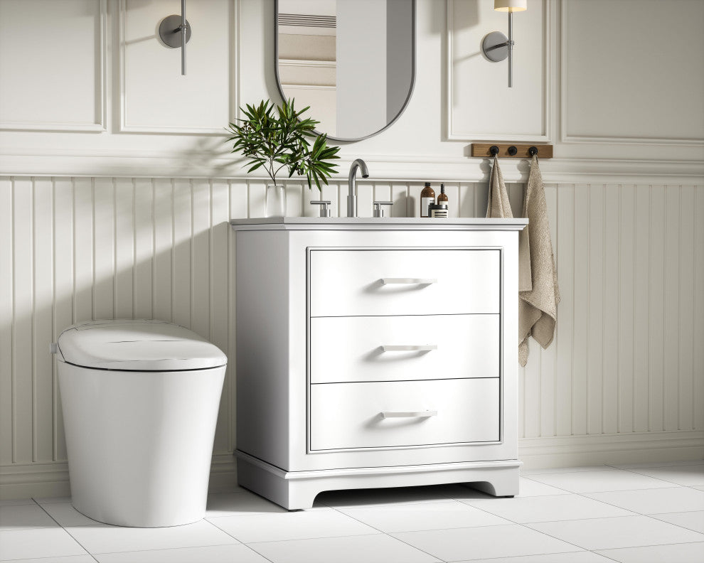 Home Living Knox 30" Single Bathroom Vanity, White