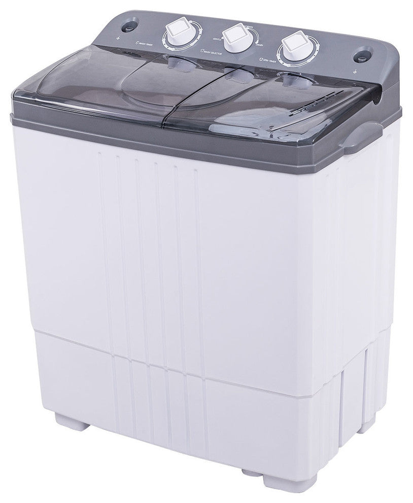 Costway Portable Mini Compact Twin Tub 16Lbs Total Washing Machine Washer