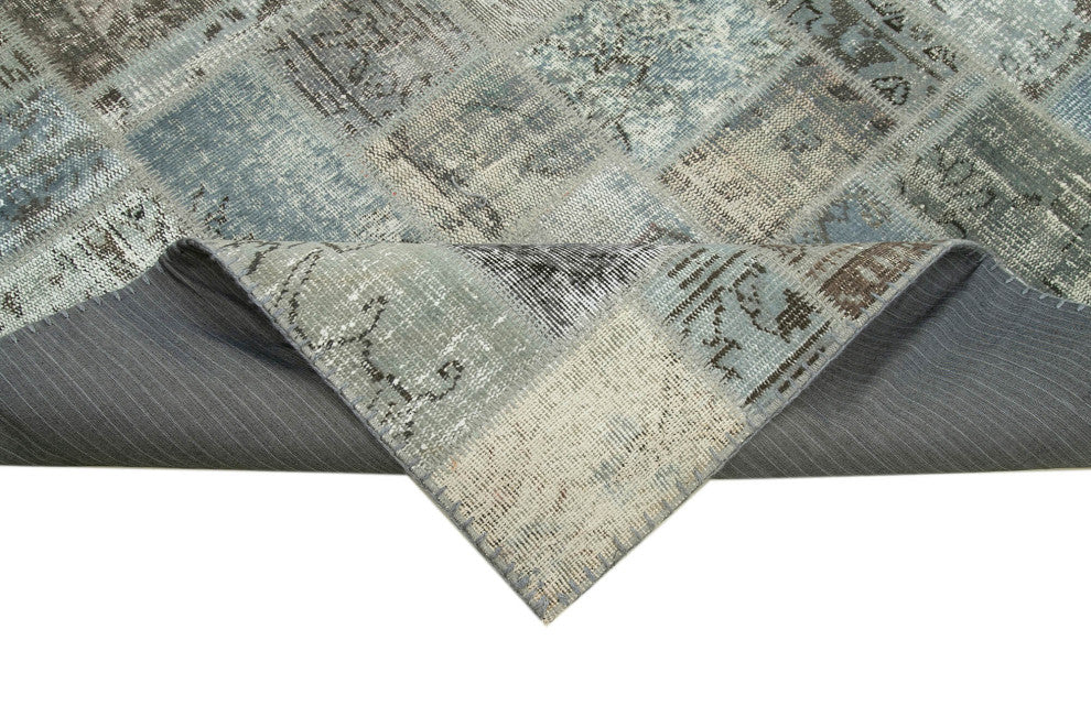 Rug N Carpet - Hand-Knotted Turkish 6' 11" x 9' 9" Vintage Patchwork Area Rug