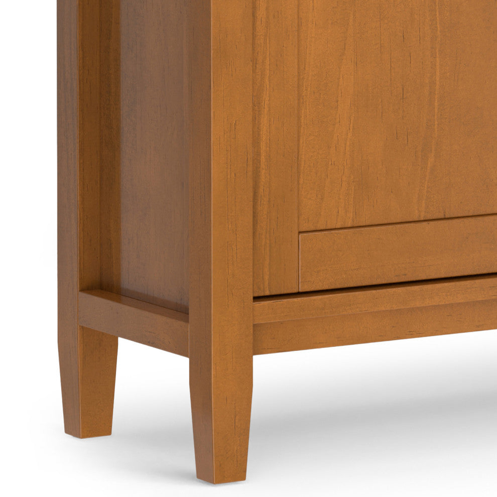 Warm Shaker Solid Wood Entryway Storage Cabinet, Light Golden Brown