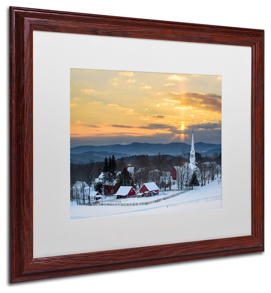 Michael Blanchette 'Peace over Peacham' Art, Wood Frame, White Mat, 20x16