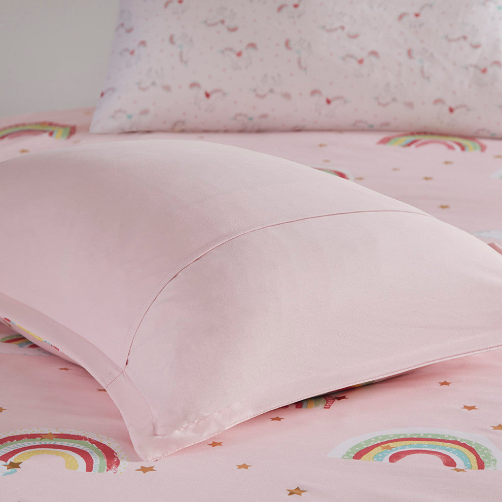 Mi Zone Kids Alicia Unicorn Gold Stars Complete Comforter and Sheet Set, Twin, C