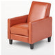 GDF Studio Hinus Indoor Upholstery Club Chair Recliner, Orange Leather