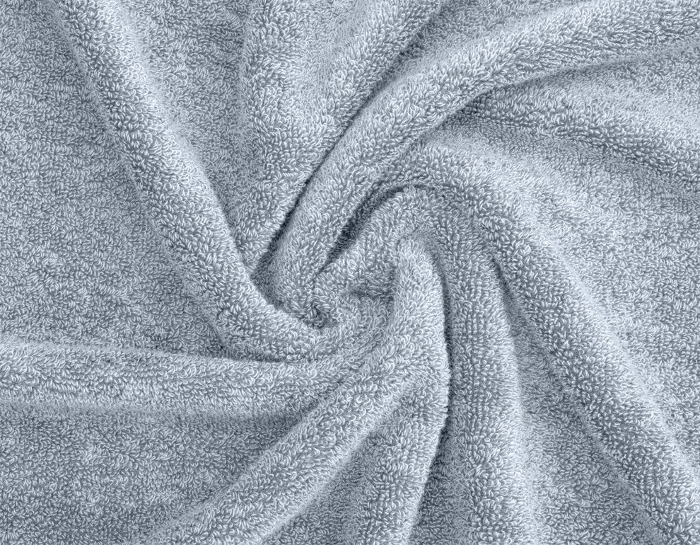 Delara 100% Organic Cotton Plush Wash Cloths, Set of 6, 13"x13", Light Blue