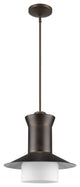 Greta Indoor 1-Light Pendant With Glass Shade, Oil Rubbed Bronze