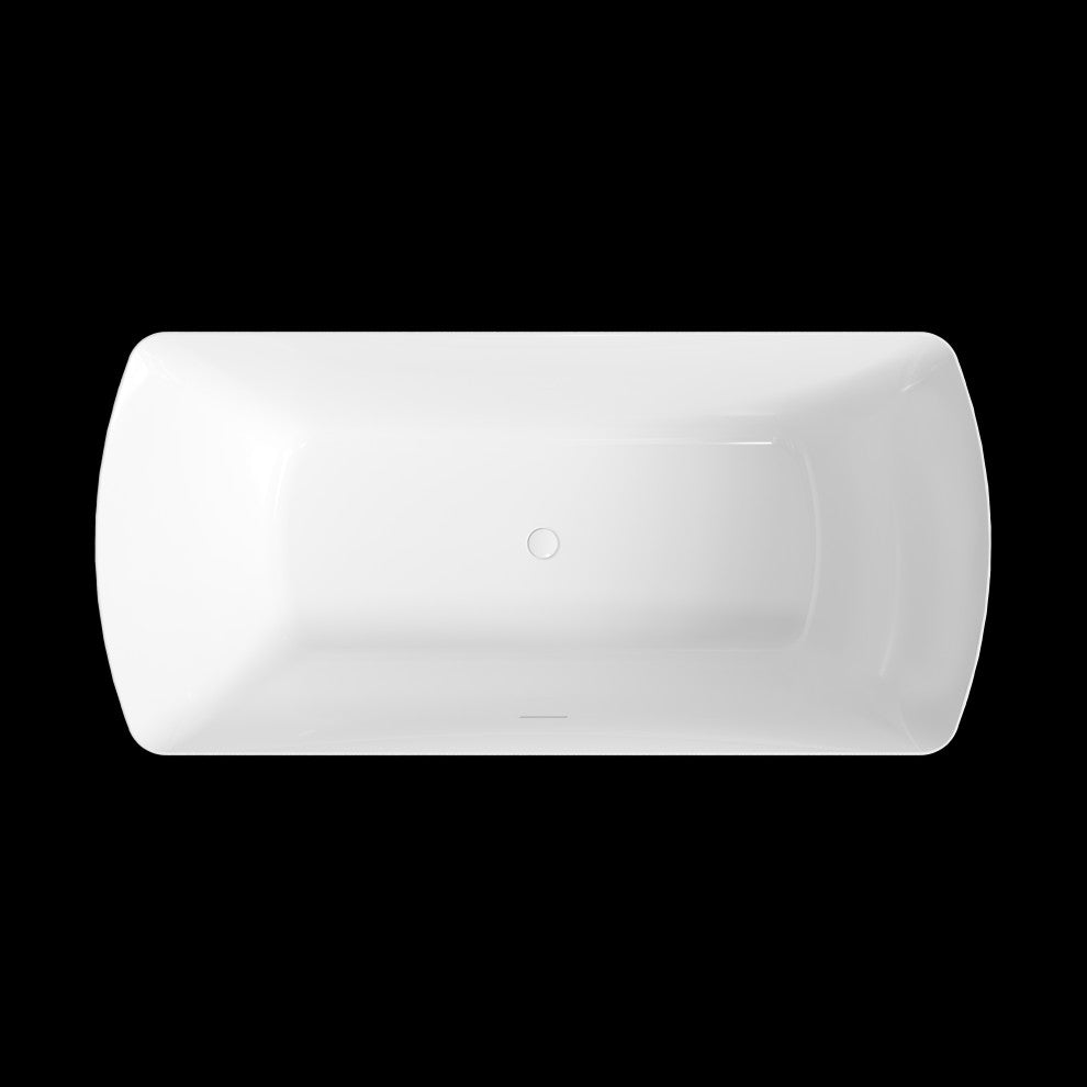 Perlato Bilbao Freestanding Soaking Tub, White, 71"