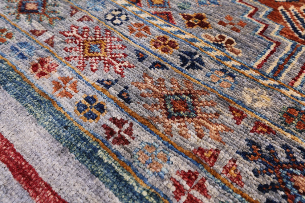 5' 8" X 7' 11" Handmade Khorjin Super Kazak Wool Rug - Q12306