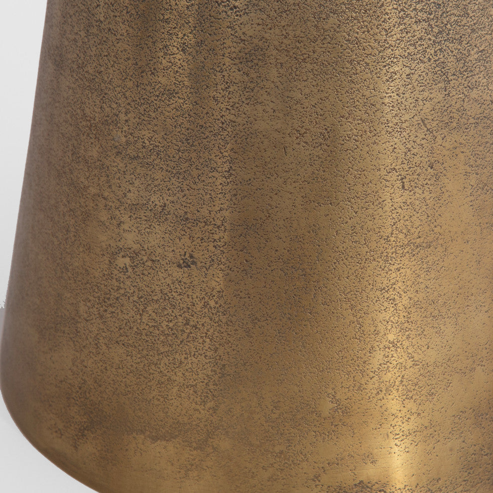 Pedestal Accent Table Is Finished, An Antique Brass.