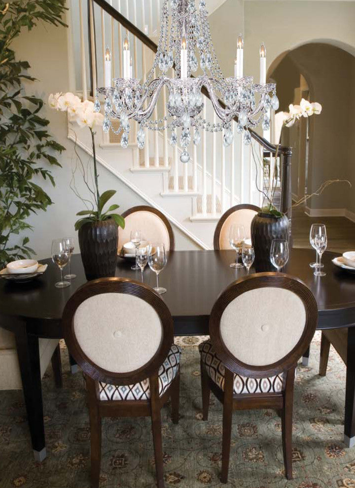 Traditional Crystal 8-Light Chandelier, Polished Brass Finish