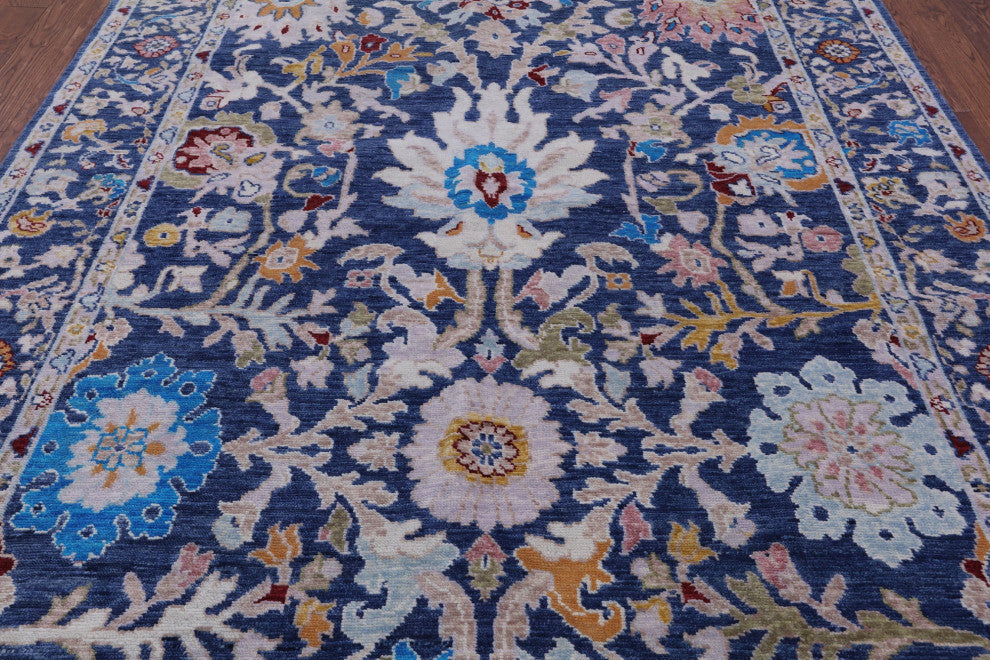 Hand-Knotted Turkish Oushak Wool Rug 8' 1" X 9' 11" - Q13312