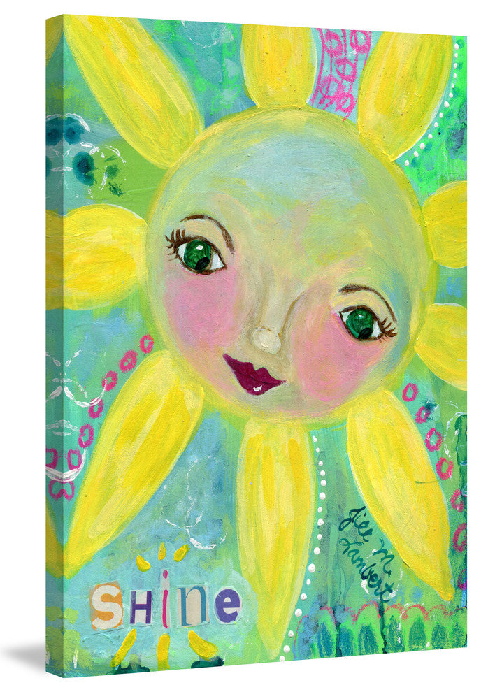 "Sun Face Shine" Painting Print on Wrapped Canvas