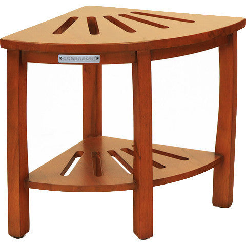 Oceanstar Corner Shower Bench With Storage Shelf