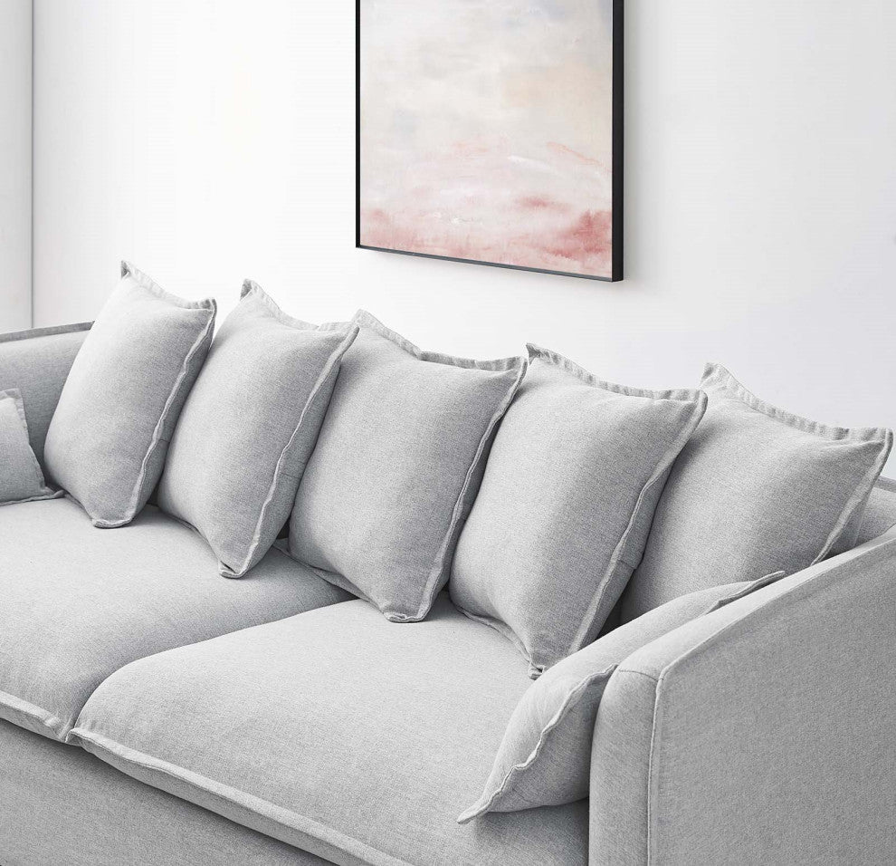 Sofa, Fabric, Gray, Modern, Living Lounge Room Hotel Lobby Hospitality