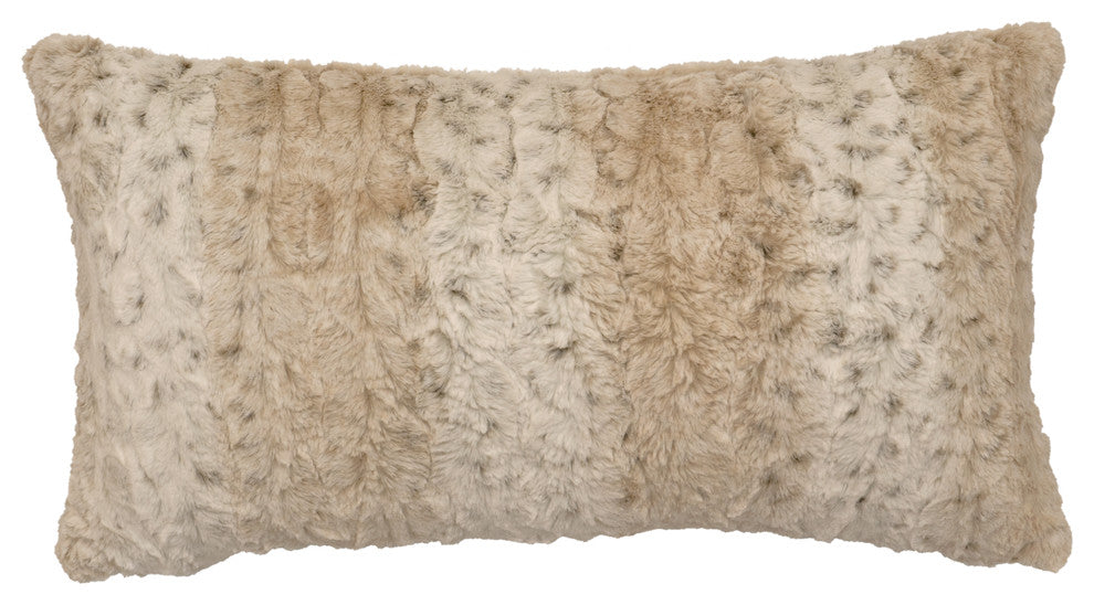 Pearl Leopard Fur Pillow, 14"x26"