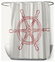 Large Ship Wheel Ligonberry Red 70" w x 73" h Shower Curtain