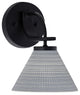 Cavella 1 Light Wall Sconce, Matte Black Finish, 7" Gray Matrix Glass