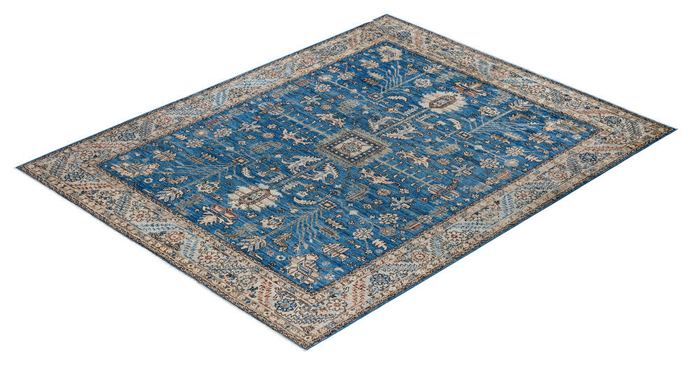 Serapi One-of-a-Kind Hand-Knotted Area Rug Light Blue, 7'11" x 9'10"